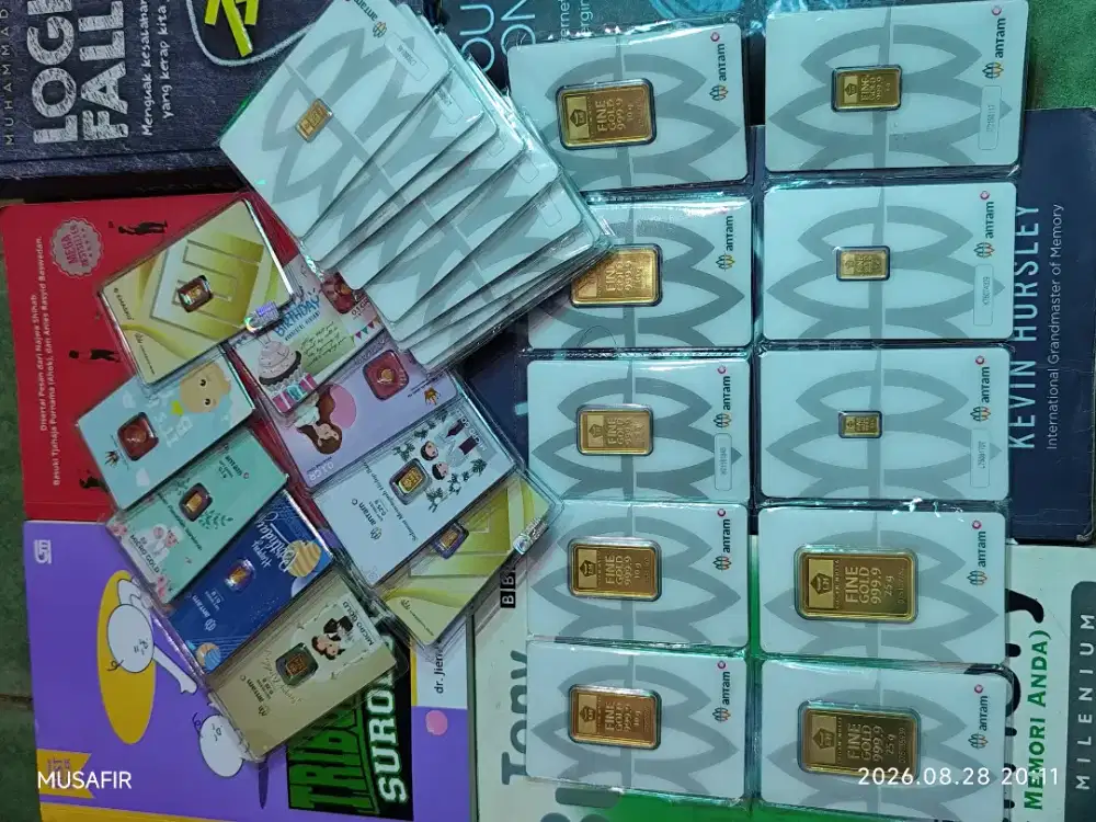 Emas Antam 0,1 gr 0,25 gr 1 gr 2 gr 3 gr 5 gr 10 gr 25 gr RM