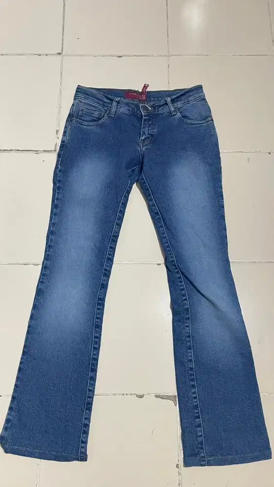 PRELOVED Logo Jeans Denim Original Second/ Celana Jeans Wanita Mulus
