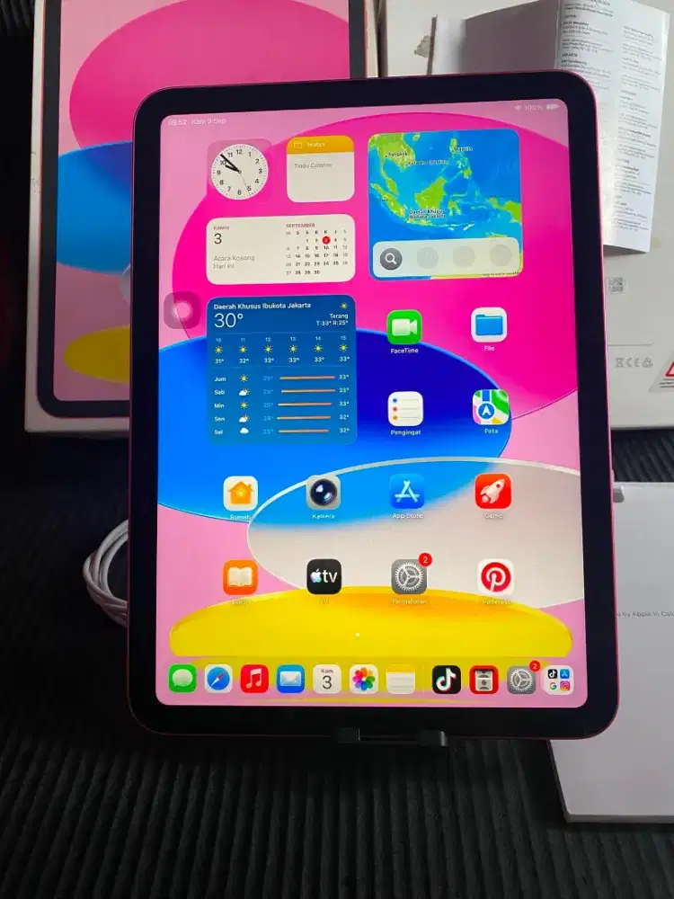 Ipad gen 11 128gb pink ibox wifi only fulset mulus normal semua