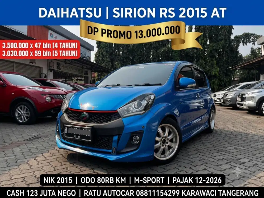 DAIHATSU SIRION RS M SPORT MATIC 2015 LOW KM 80RB ANTIK BLUE EDITION