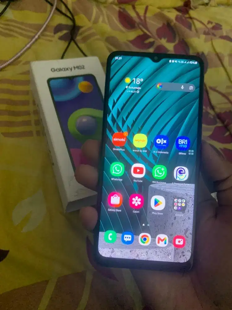 Hp samsung m02 mulus lte android fullset biru persib bandung