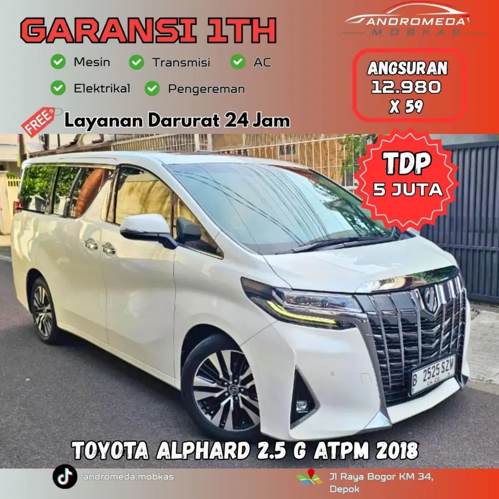 TDP TERMURAH 5 JT TOYOTA ALPHARD 2.5 G ATPM 2018 SERVICE RECORD ISTMWA