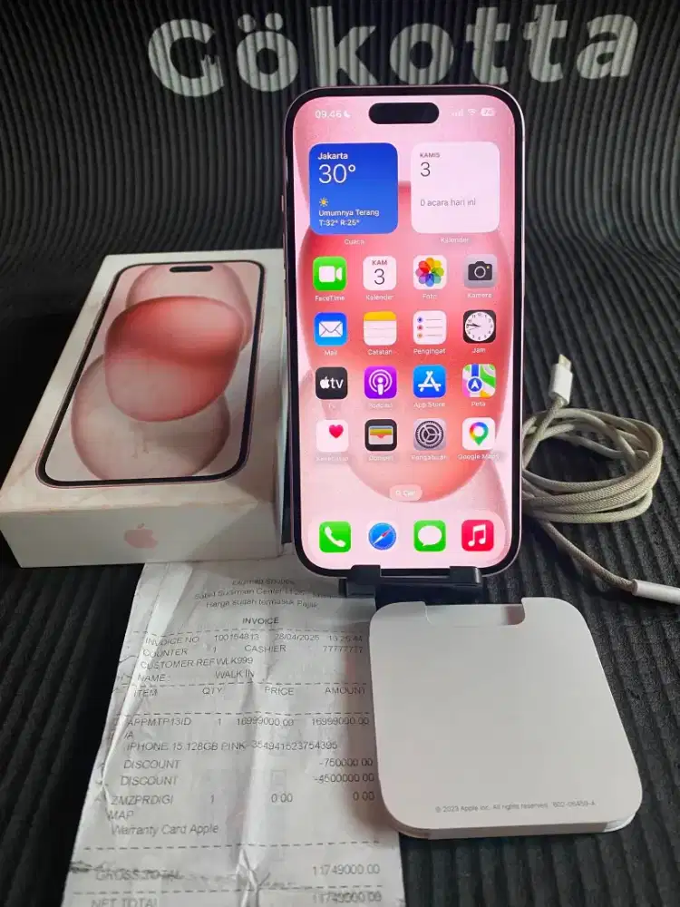 Iphone 15 128gb pink ibox fulset mulus no minus