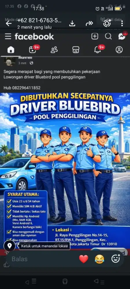 di butuhkan 50 pengemudi