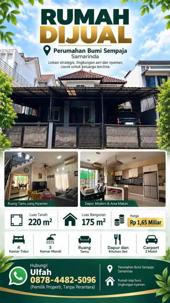 Dijual rumah di perumahan bumi sempaja