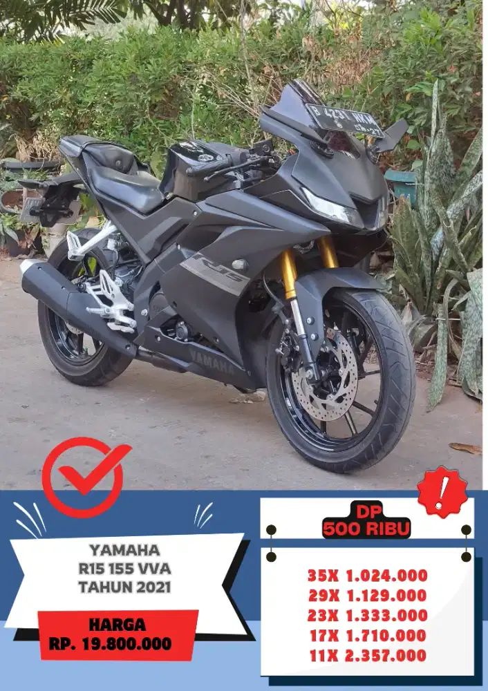Yamaha R15 V3 155 VVA Tahun 2021 DP 500 Ribu