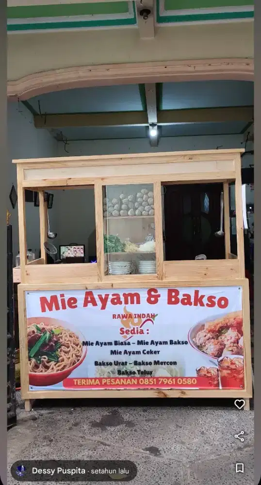 Jual gerobak mie ayam bakso lokasi pasar rebo