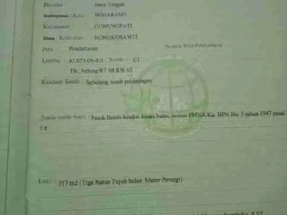 tanah bonus rumah siap huni deket SMP 22 di gunungpati
