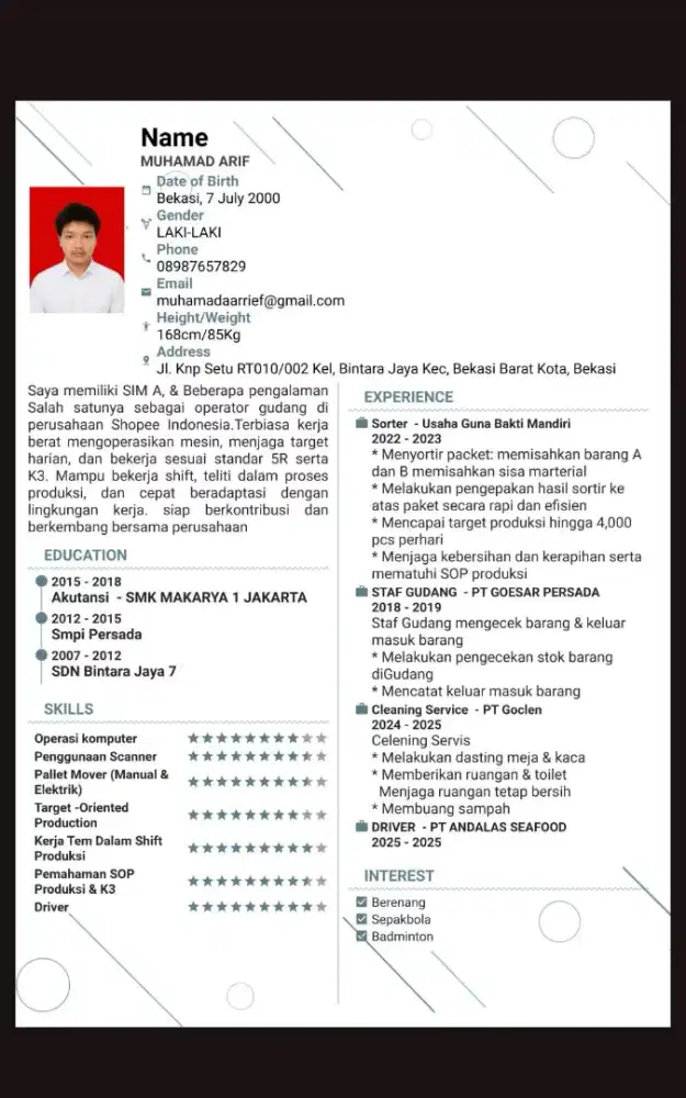 Info lowongan pekerjaan