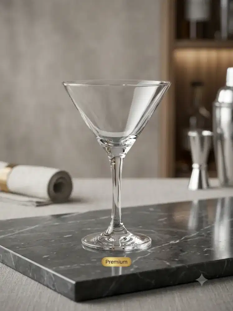 Gelas Martini / Cocktail Kaca Transparan Premium