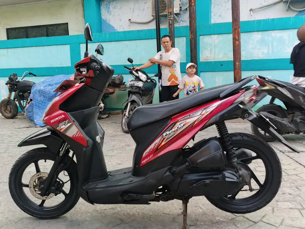Honda beat Fi 2014 stater tokcer halus mulus terawat