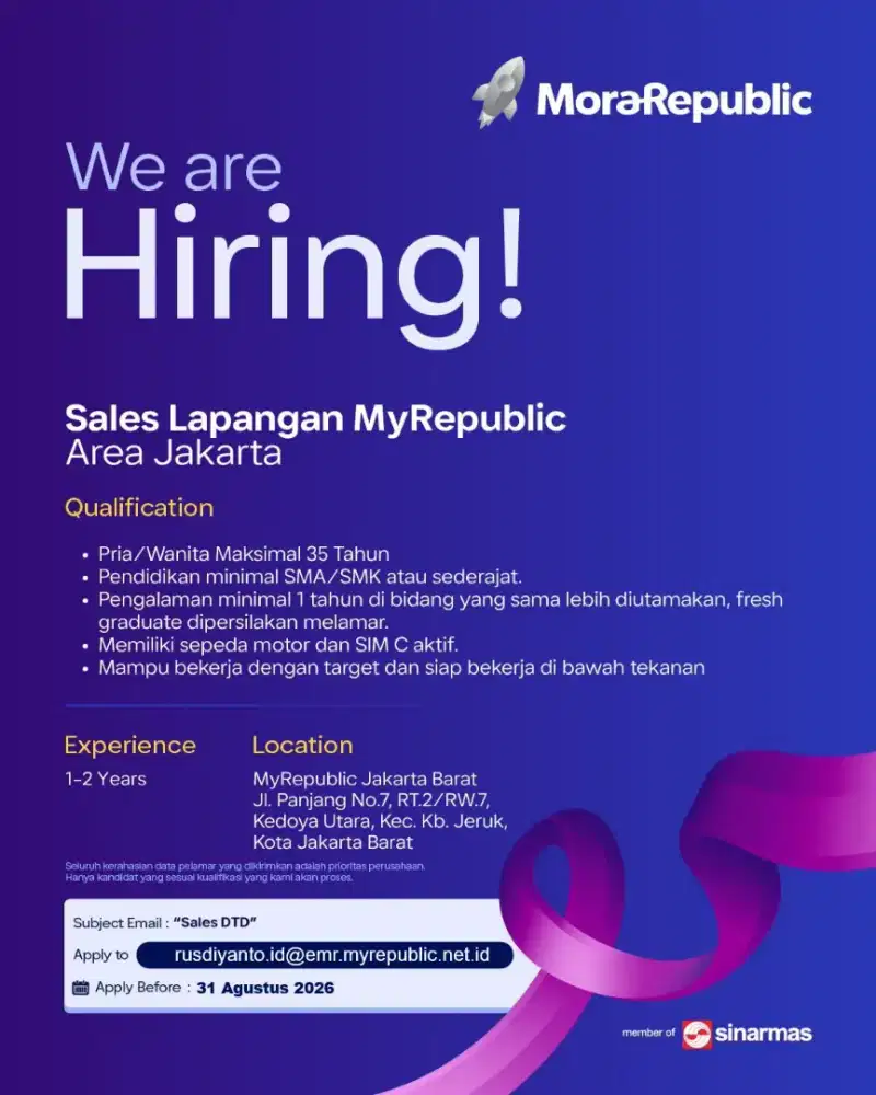 Lowongan Sales MyRepublic
