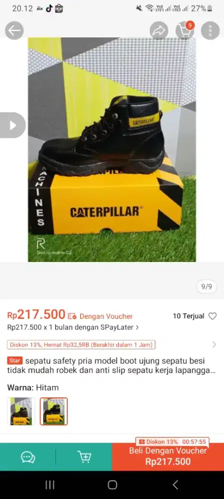 Dijual sepatu safety merk CATERPILAR