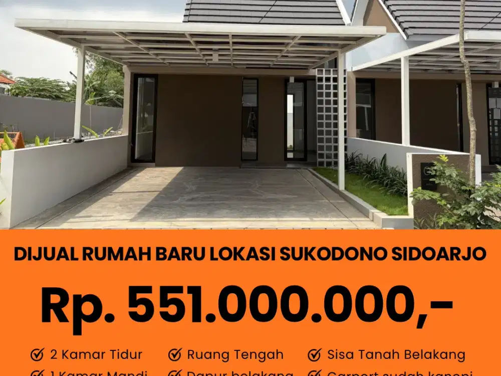 jual rumah baru tipe AVELIN 6X12 lokasi Java residence cluster 5 sukodono