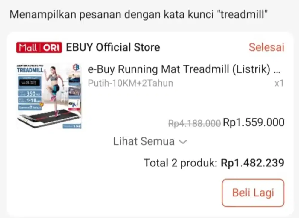 Treadmill. Di jual karna jarang di pake
