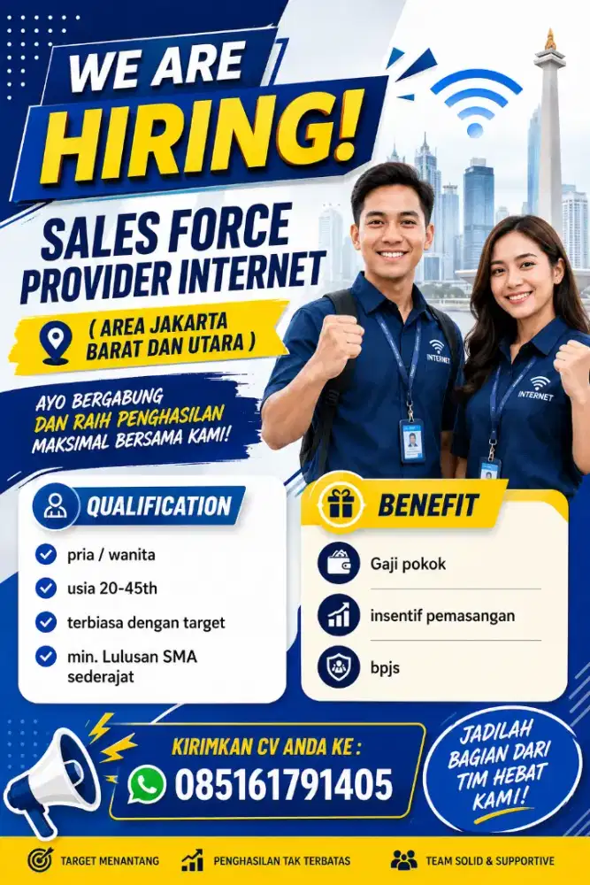 Dibutuhkan sales provider WIFI