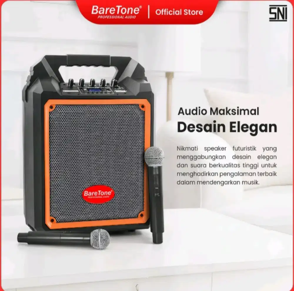 Speaker portable 6 inch bluetooth baretone max06m