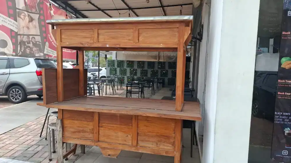 Gerobak Usaha Kuliner / Angkringan Kayu Asli Bagus Siap Pakai