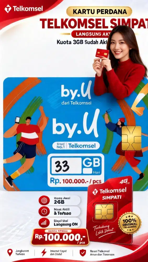 SUDAH REGISTRASI SUDAH AKTIF TINGGAL PAKAI KARTU PERDANA SIMPATI BYU T