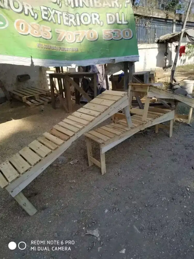 Kursi kayu warkop warung teras taman jati belanda