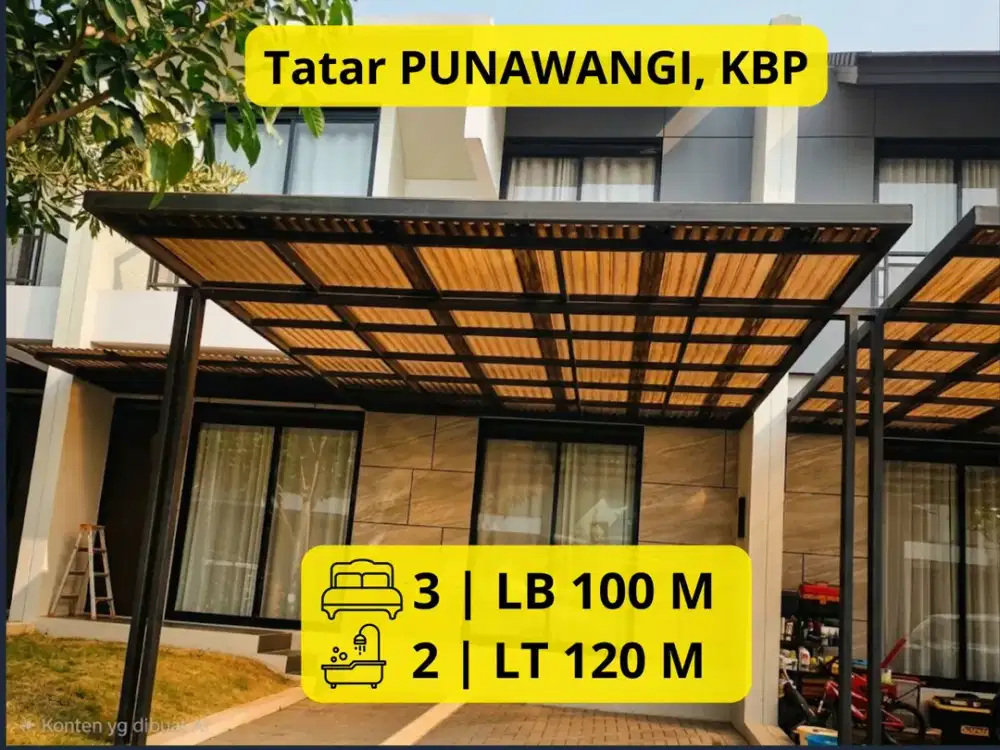 DIJUAL / DISEWAKAN RUMAH – PUNAWANGI KBP, BANDUNG LT 120 m² | LB 100 m² | 3 KT | 2 KM | 2 AC | KITCHEN SET