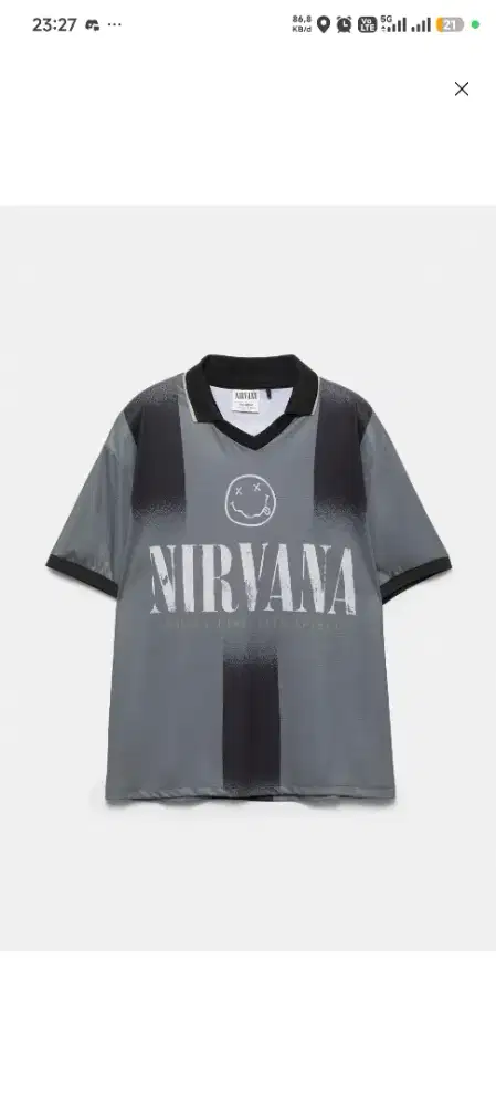 Original Pull and Bear Nirvana Jersey No metallica acdc avenged zara