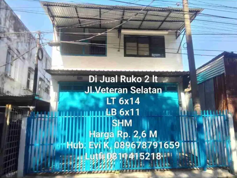 Di Jual Ruko 2 lt, jl Veteran Selatan, Makassar