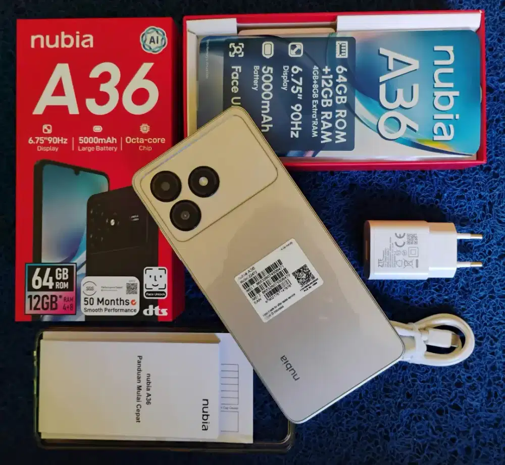 NUBIA A36 - RAM 4/64 GB || FULLSET ORIGINAL + GARANSI AKTIF