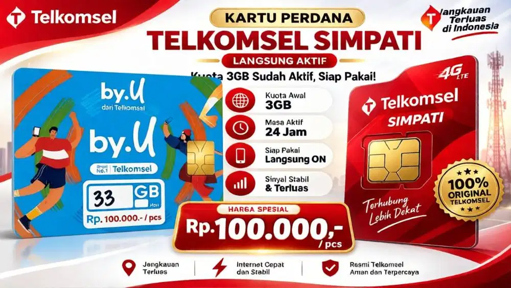 SUDAH REGISTRASI SUDAH AKTIF TINGGAL PAKAI KARTU PERDANA SIMPATI BYU T