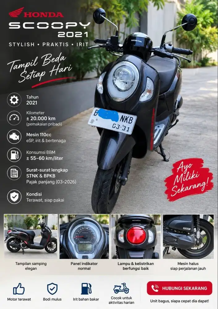 Dijual Honda Scoopy hitam 2021