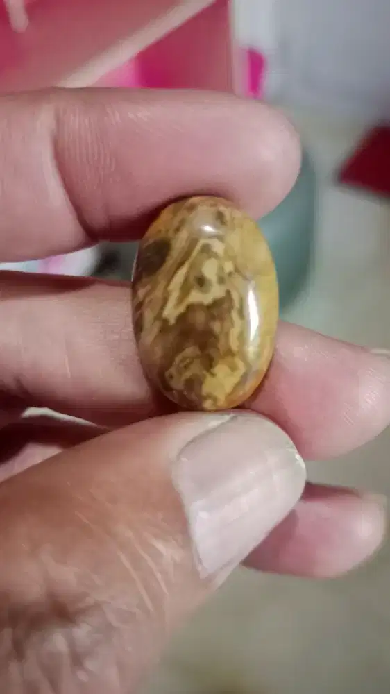 Natural batu motif antik Rare