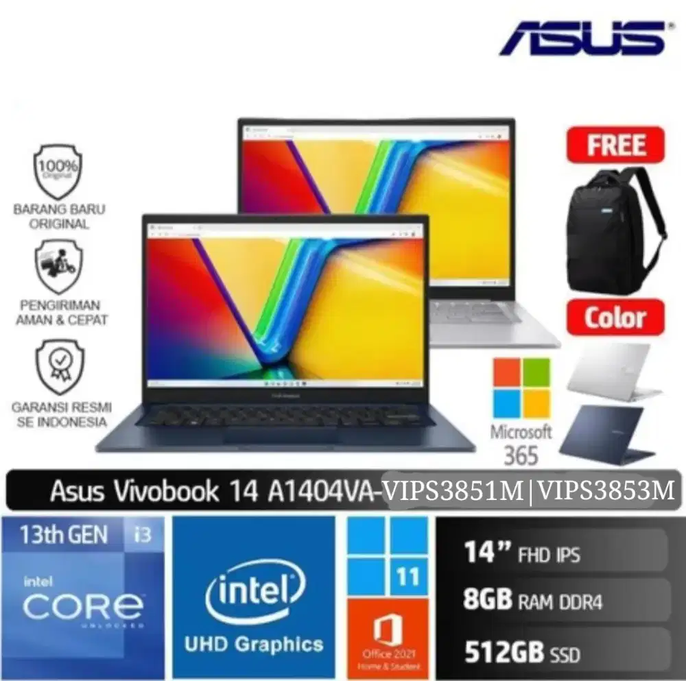 ASUS A1404VA-VIPS3853 Intel Core i3 8/512 / ACER / HP / LENOVO / ADVAN