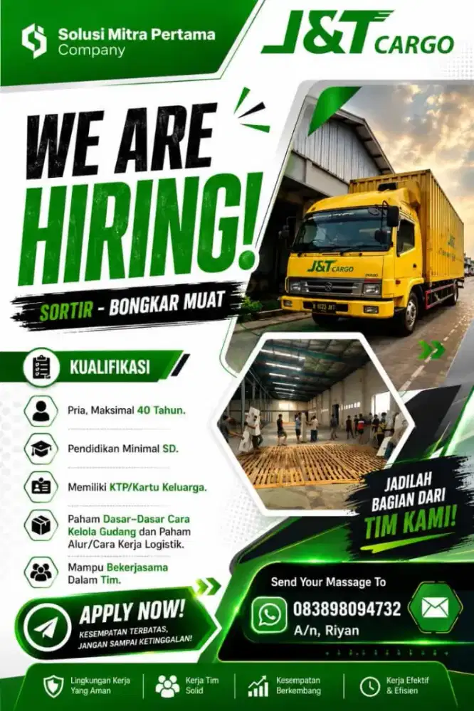 Lowongan pekerjaan JNT CARGO freelance