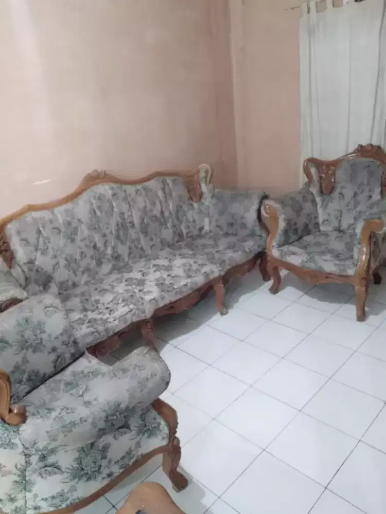 sofa kayu 3111 + meja jual cepat@ ciampea bgr