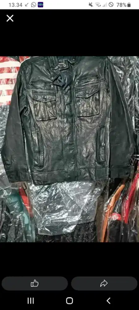 Jaket kulit asli vintage