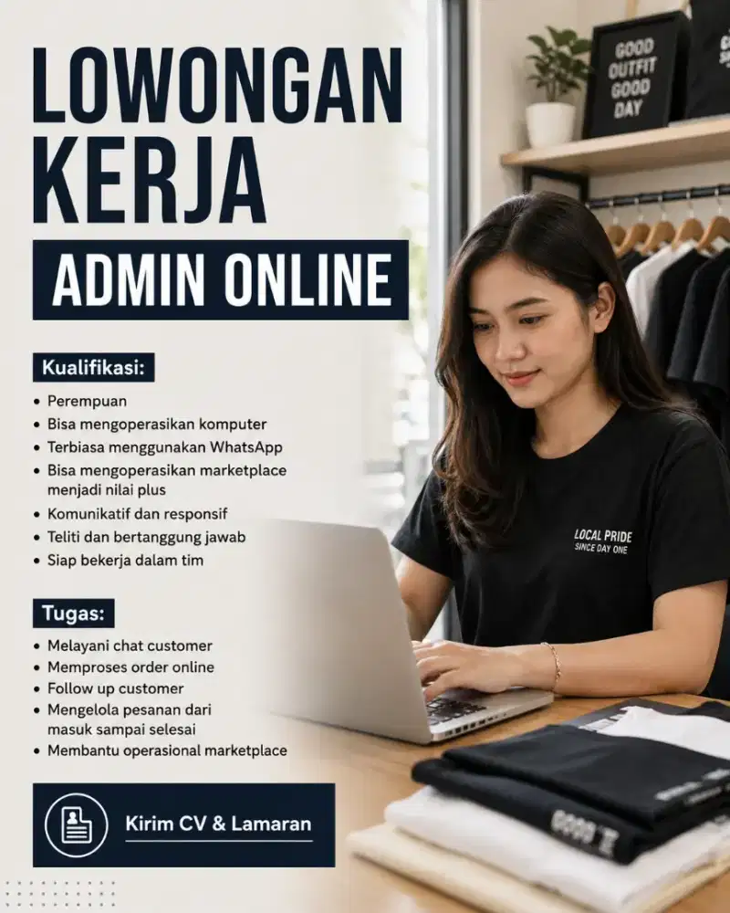 Butuh Cepat Admin online , Wanita . Cipondoh . Tangerang