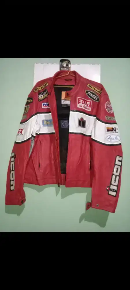Jaket kulit asli Icon Motor Sport
