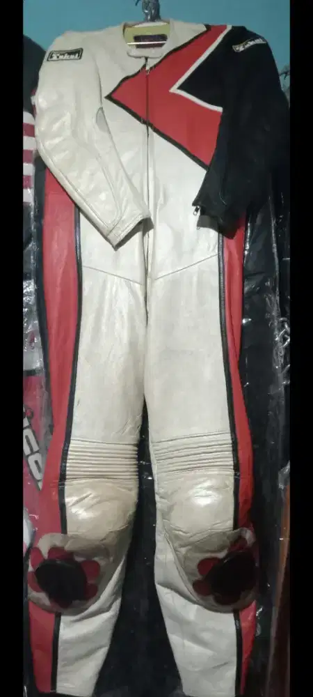 Jaket kulit asli balap full protector