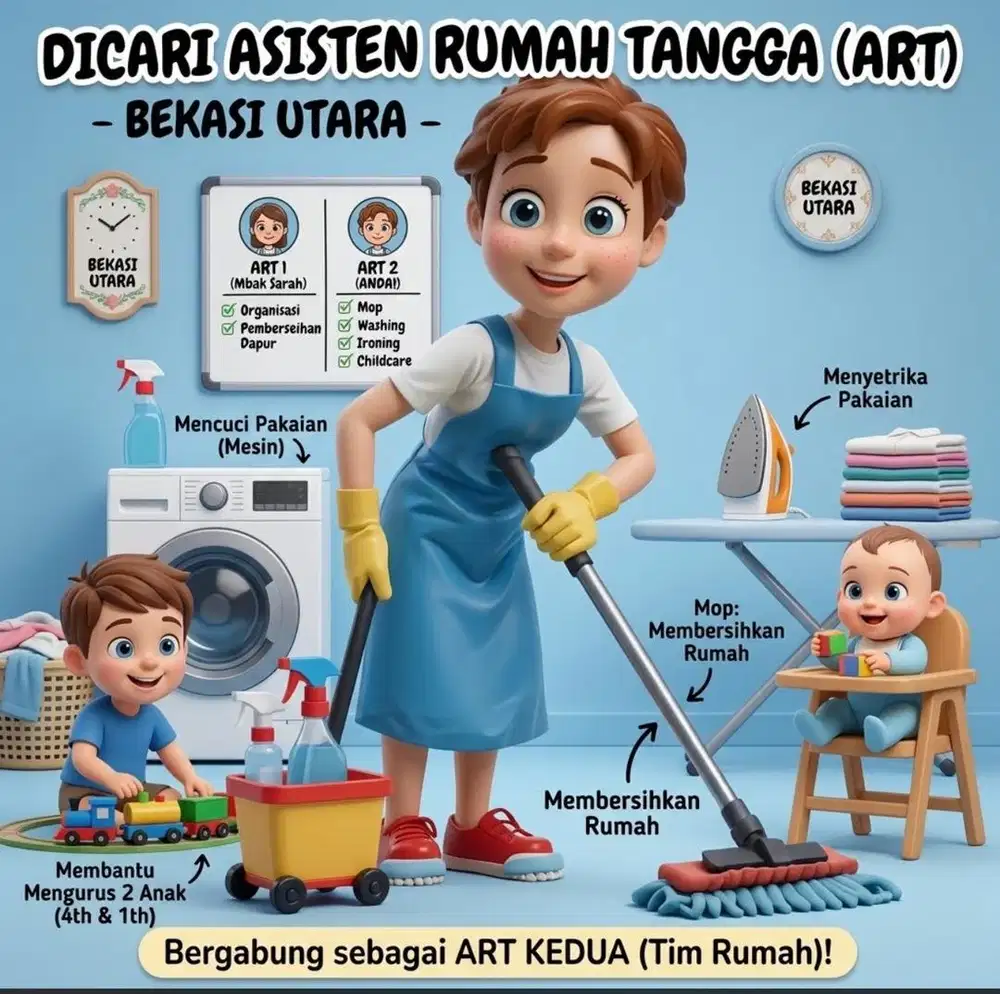 DICARI ASISTEN RUMAH TANGGA (ART) Bekasi Utara