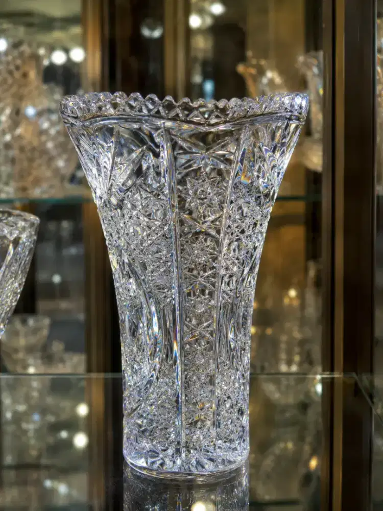 Kristal Vase Bohemia asli Ceko