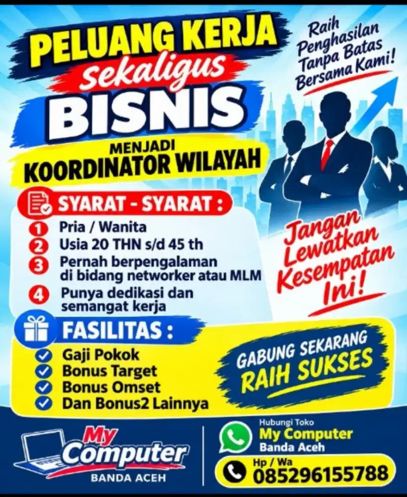 Lowongan kerja utk korwil Banda aceh
