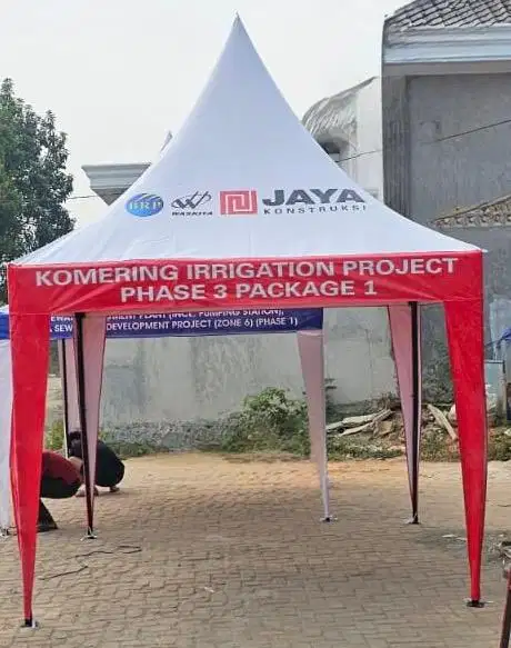 Tenda kerucut / tenda sarnafil Palembang harga murah bisa pakai logo
