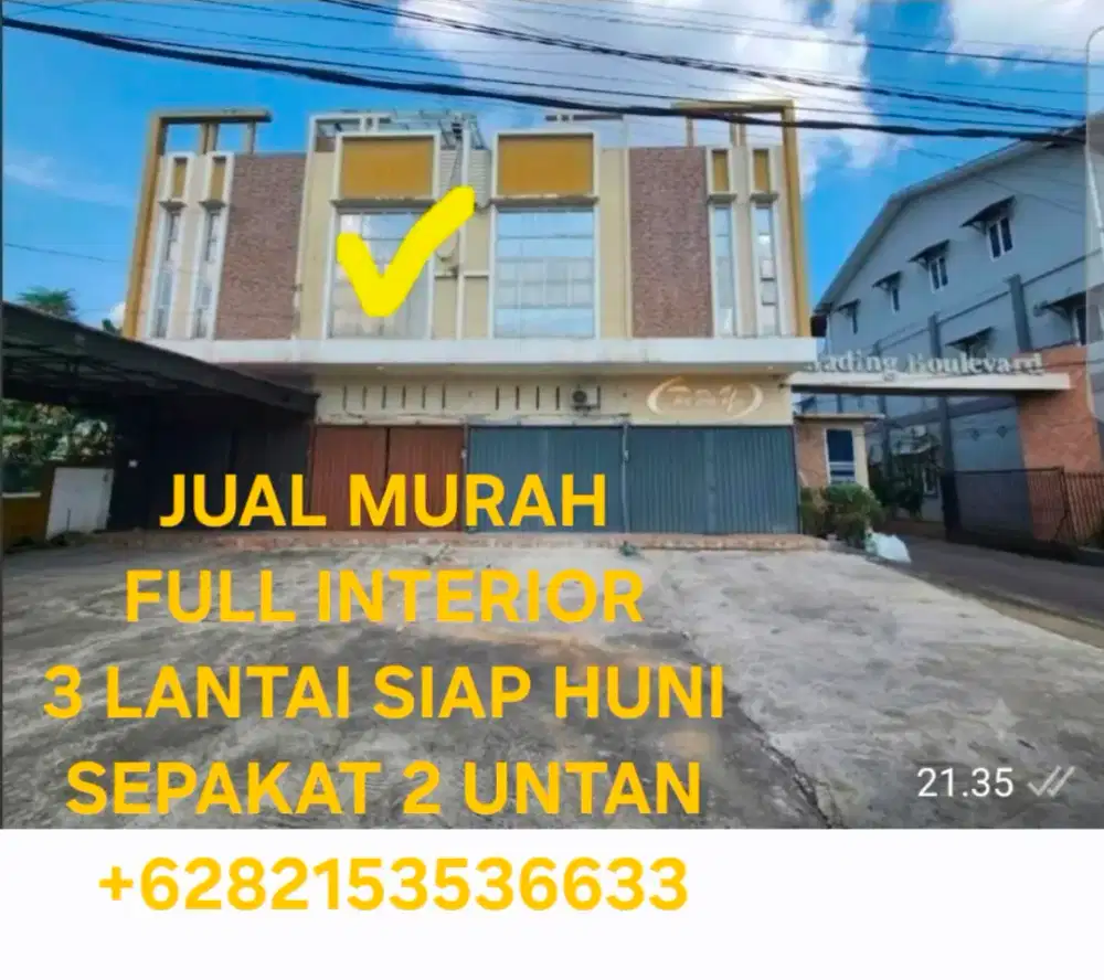 Ruko 3 lantai full interior siap huni