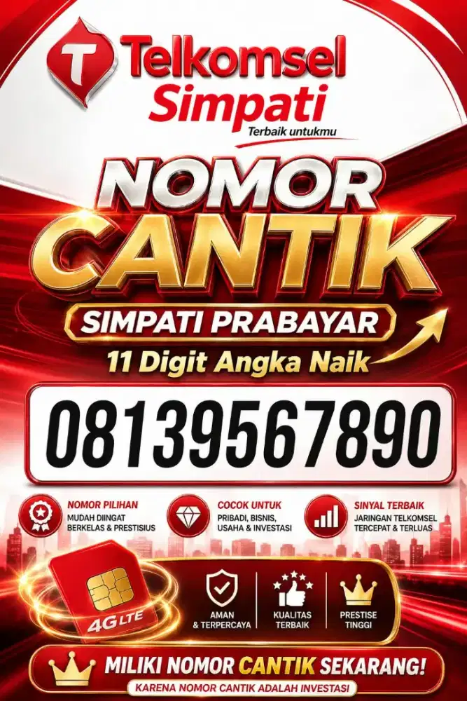 Nomor cantik Telkomsel 11 digit angka naik 56789