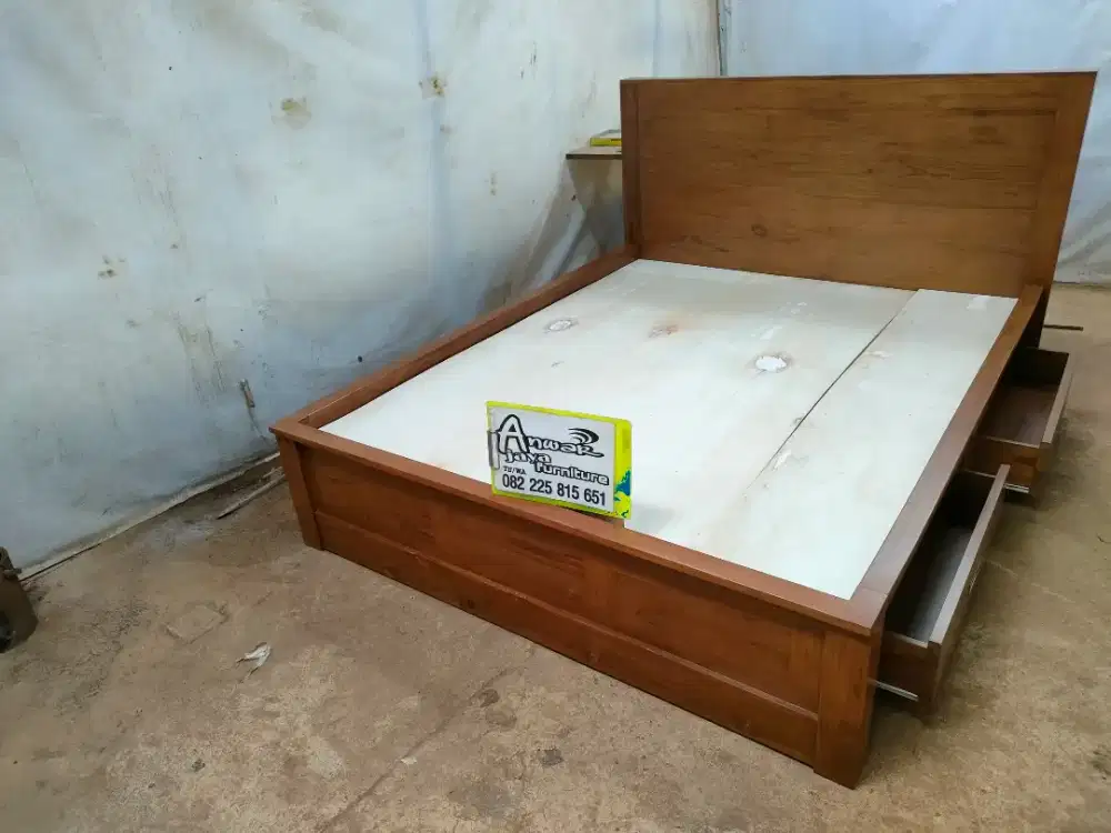 Tempat tidur minimalis new full kayu jati