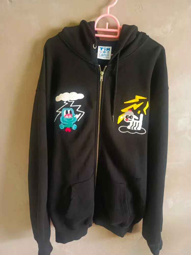 Hoodie Zipper Tim Komix Used Unisex Pria Wanita Size (XXL)