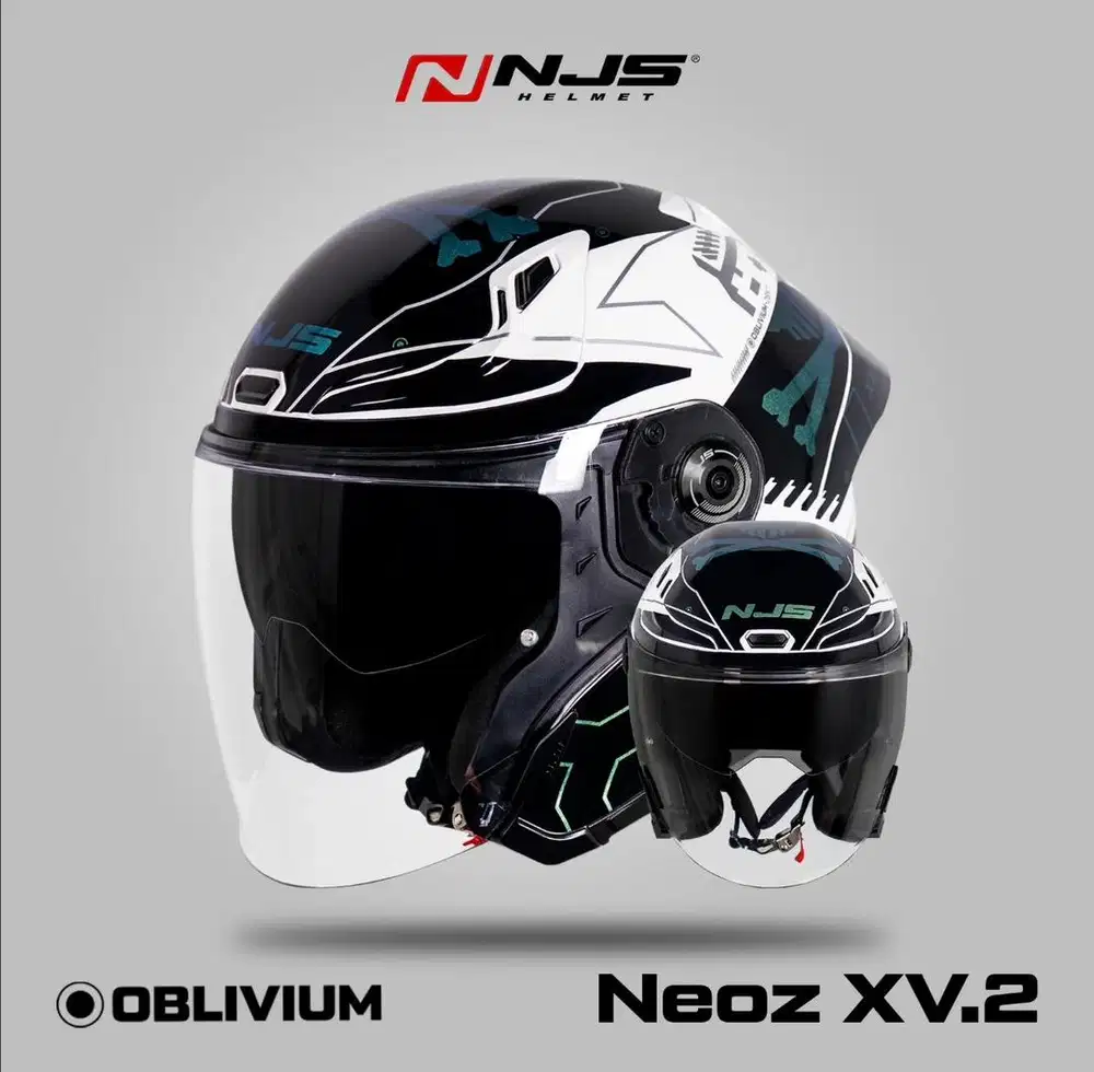 Helm NJS XV Double Visor Like New ukuran S