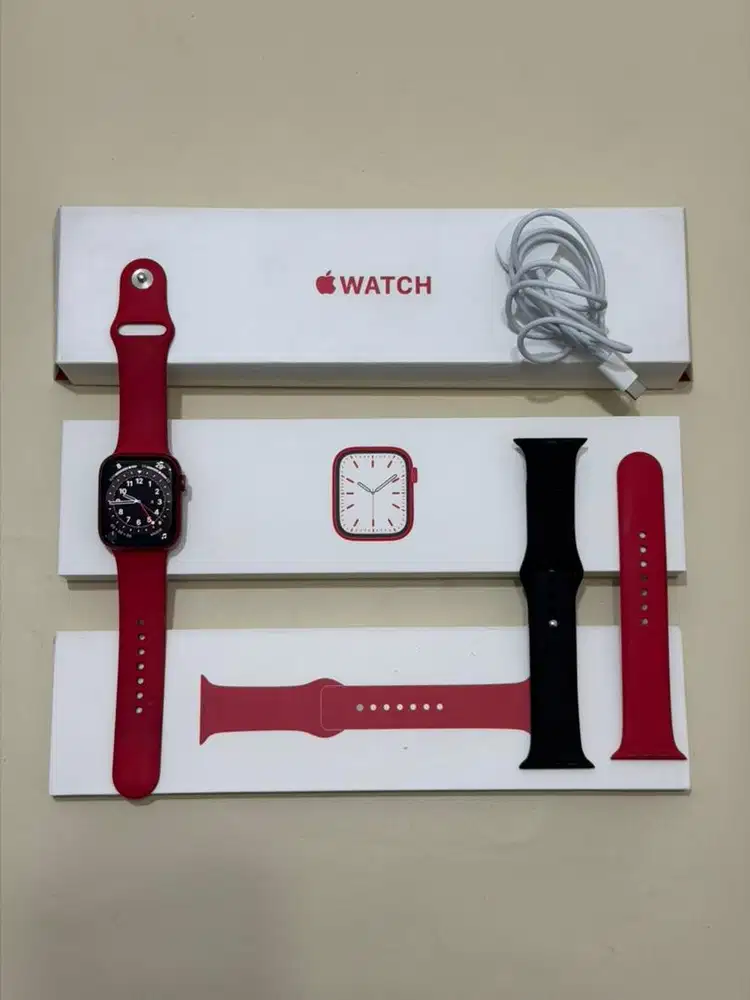 Apple Watch Series 7 45mm - Red Sport - Resmi Indo