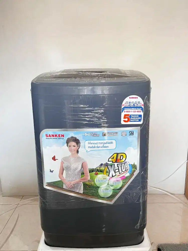 Mesin cuci 1 tabung merk sanken otomatis 7kg
