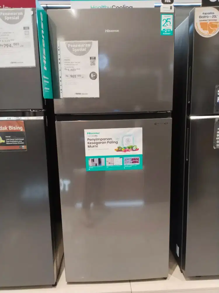 KULKAS HISENSE 2 PINTU KAPASITAS 411LTR